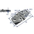 Stainless Steel A4 (316) Door Hinge, Marine & Sailing, Door, Locker, Cabinet 76X38mm image #2