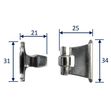 Stainless Steel A2 (304) Door Holder, Marine & Sailing, Door, Locker, Cabinet, 34mm image #2