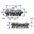 Stainless Steel A4 (316) Cabin Lock / Latch / Locking Hinge 62mm image #2