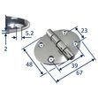 Stainless Steel A2 Oval Hinge, 67x48mm, Marine & Sailing, Door, Locker, Cabinet image #2