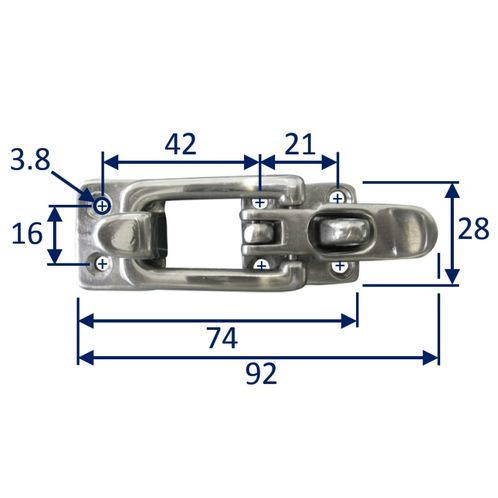 Stainless Steel A4 (316) Swivel Hasp, Marine & Sailing, Door, Locker image #