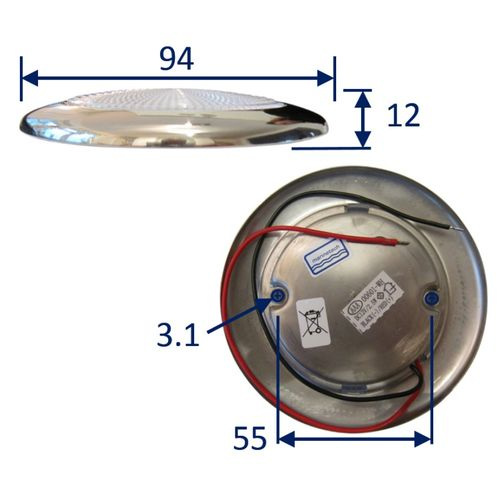 High-Power Waterproof LED Light With Stainless Steel Cover 12V 16 LED image #