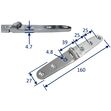 Stainless Steel A4 (316) Strap Hinge, Marine & Sailing, Door, Locker, Cabinet 160x27mm image #2