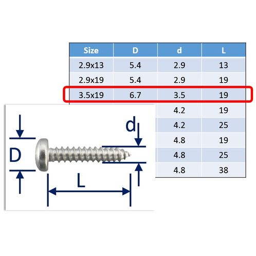 Self-tapping screws Posi-Pan 316 (A4) Stainless image #3