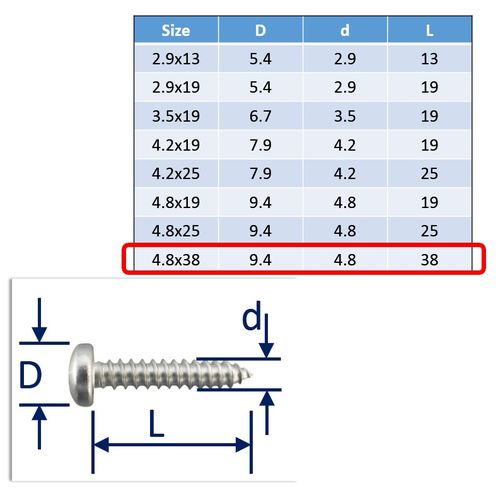 Self-tapping screws Posi-Pan 316 (A4) Stainless image #8