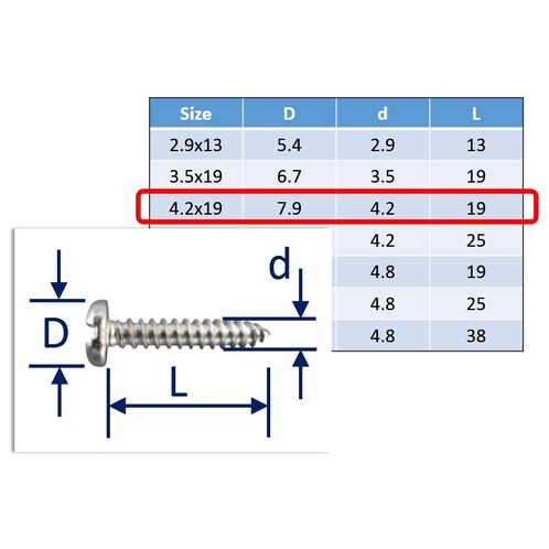 Self-Tapping Screws Slot-Pan 316 (A4) Stainless image #3