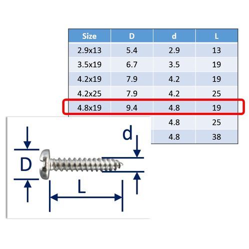 Self-Tapping Screws Slot-Pan 316 (A4) Stainless image #5