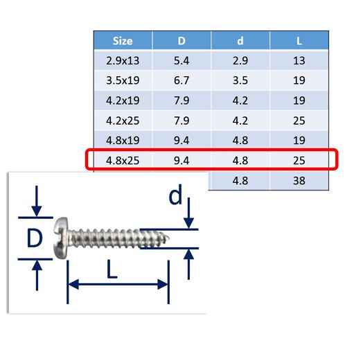 Self-Tapping Screws Slot-Pan 316 (A4) Stainless image #6