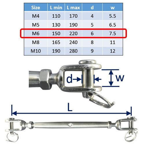 Stainless Steel Turnbuckle / Rigging Screw image #3