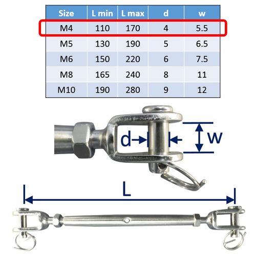 Stainless Steel Turnbuckle / Rigging Screw image #1