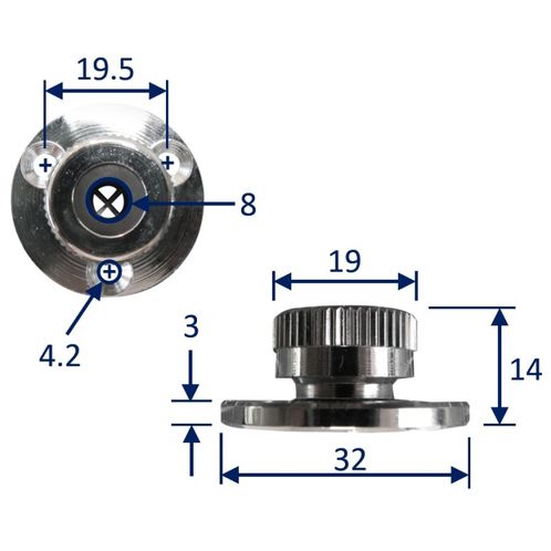 Waterproof Through-Deck Electrical Cable Outlet / Gland In Chrome Plated Brass image #2