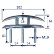 Folding Boat Deck Cleat, Stainless Steel image #2