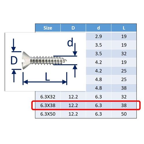 Self-Tapping Screws Slot-Countersunk (csk) 316 (A4) Stainless image #9