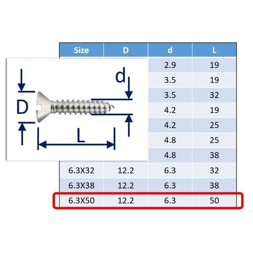 Self-Tapping Screws Slot-Countersunk (csk) 316 (A4) Stainless image #10