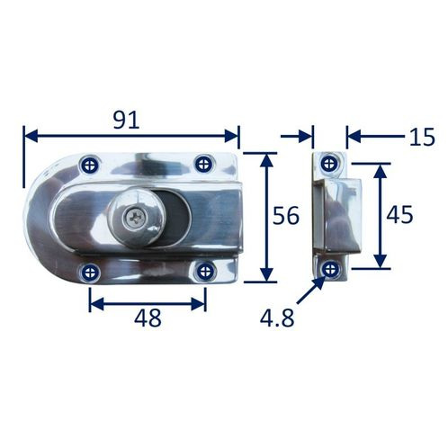 Polished Door Latch, Magnetic Spring Slide Operation image #