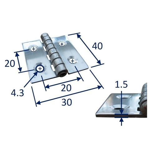 Stainless Steel Hinge, 30x40mm Butt Hinge image #