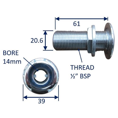 Boat Hull Skin Fitting, Pipe Inlet / Outlet 316 Stainless Steel image #2