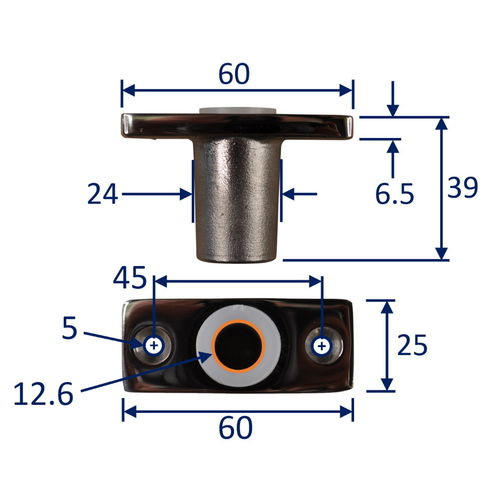 stainless oarlock socket