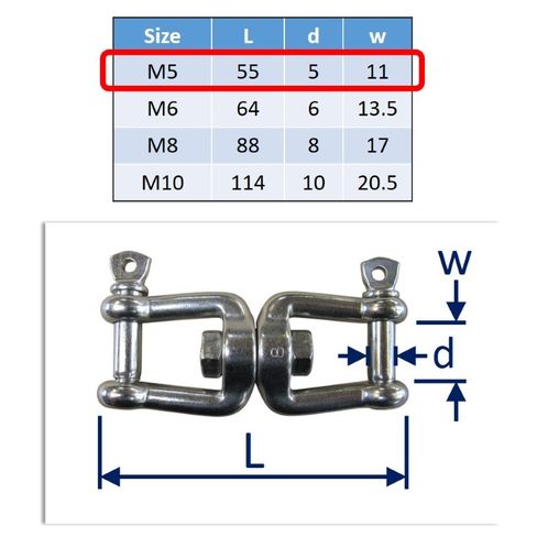 Double End Swivel: Stainless Steel With Jaw Ends image #1