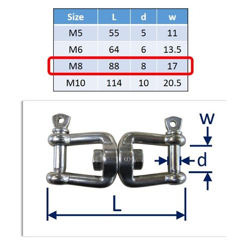 Double End Swivel: Stainless Steel With Jaw Ends image #3