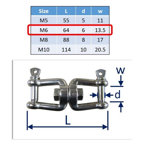 Double End Swivel: Stainless Steel With Jaw Ends image #2