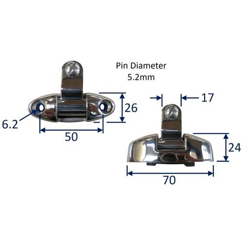 Universal Deck Hinge For Spray Hoods & Canopies image #