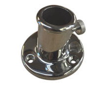 Flag pole holder, stainless steel deck bracket for flag-pole mounting