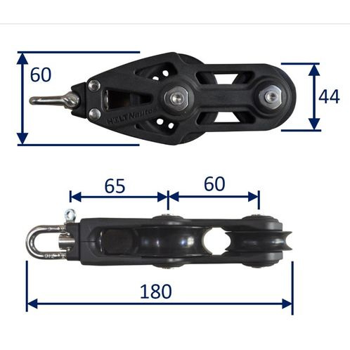 Sailing Pulley Block, Holt Plain Block 60 With Violin & Swivel image #