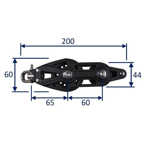 Sailing Pulley Block, Holt Plain Block 60 With Violin & Swivel & Becket image #