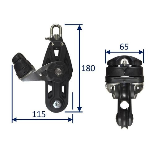 Sailing Pulley Block, Holt Plain Block 60 With Violin & Cam Cleat image #