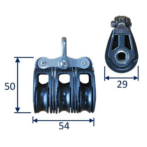 Holt Triple Pulley Block, Sailing / Marine Use, With Ball Bearings image #