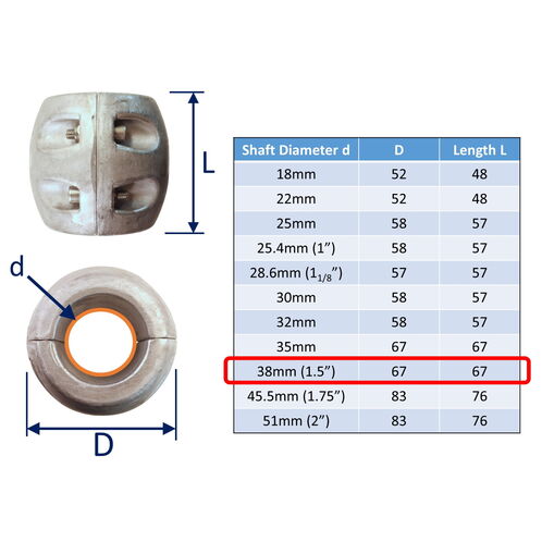 Zinc Shaft Anode For Boat Prop Shafts In Salt Water, To Protect From Corrosion image #9