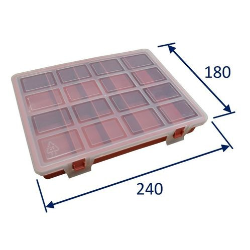 Plastic Kit Box, 240x180x35mm External Size, 10 Compartment  image #