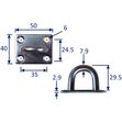 Square Pad Eye Mounting Hoop, A2 Stainless Steel Mounting Pad image #3