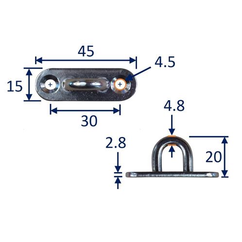 Pad Eye Mounting Hoop With 2 Mounting Holes A2 Stainless Steel image #1