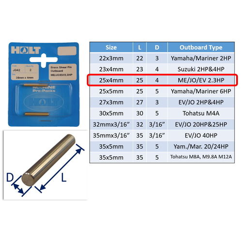 Outboard Shear Pin / Propellor Shear Pins / Outboard Motor Shear Pin (2 pack) image #3