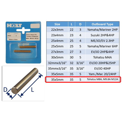 Outboard Shear Pin / Propellor Shear Pins / Outboard Motor Shear Pin (2 pack) image #10