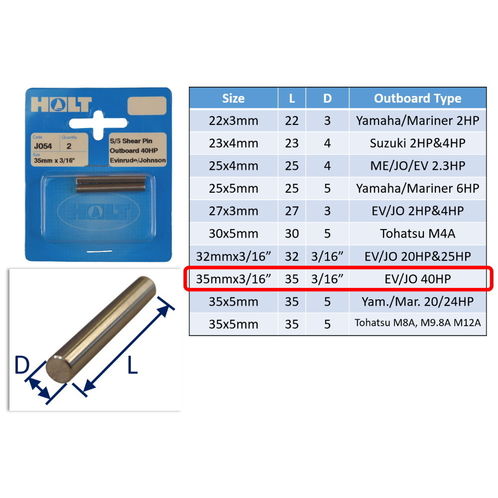 Outboard Shear Pin / Propellor Shear Pins / Outboard Motor Shear Pin (2 pack) image #8