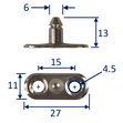 boat canopy fixing stud