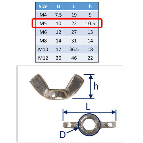 316 Stainless Steel Wing Nut, Marine Grade Metric Wing-Nuts image #2