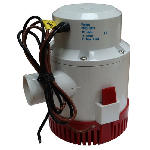 Bilge Pump, 3100 Gallons Per Hour, 12V, Submersible image #1