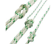 polyester braided rope, green fleck