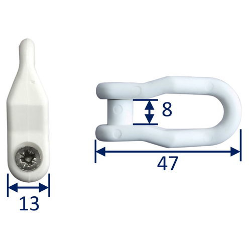 plastic mainsail shackle