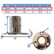 Tube Mounting Support, Flanged 316 Stainless Steel 90-Degree Tube Mounting Socket image #1