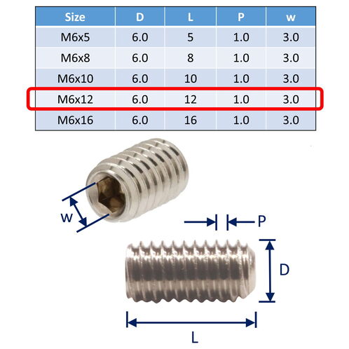 316 Stainless Steel Grub Screws, Metric Thread, Cup-Point Set-Screws image #12