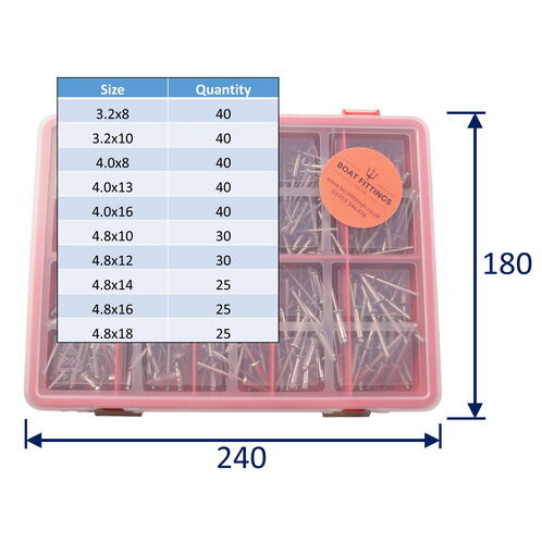 A4 Stainless Steel Pop-Rivet Selection Kit