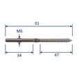 316 Stainless Steel Metric Stud With Wood Screw Thread / Terminal Connection image #2