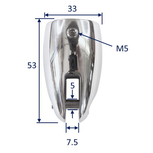 Stainless Steel Tube End Cap With Fork End, Rounded Shape, Polished Finish image #2