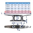 Low Flat Boat Cleats (2 Fixings) 316-Stainless Steel image #5