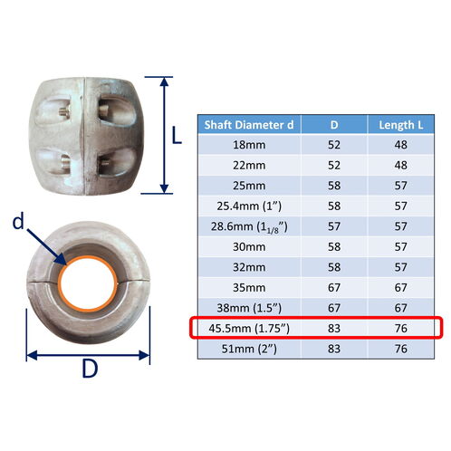 Zinc Shaft Anode For Boat Prop Shafts In Salt Water, To Protect From Corrosion image #10